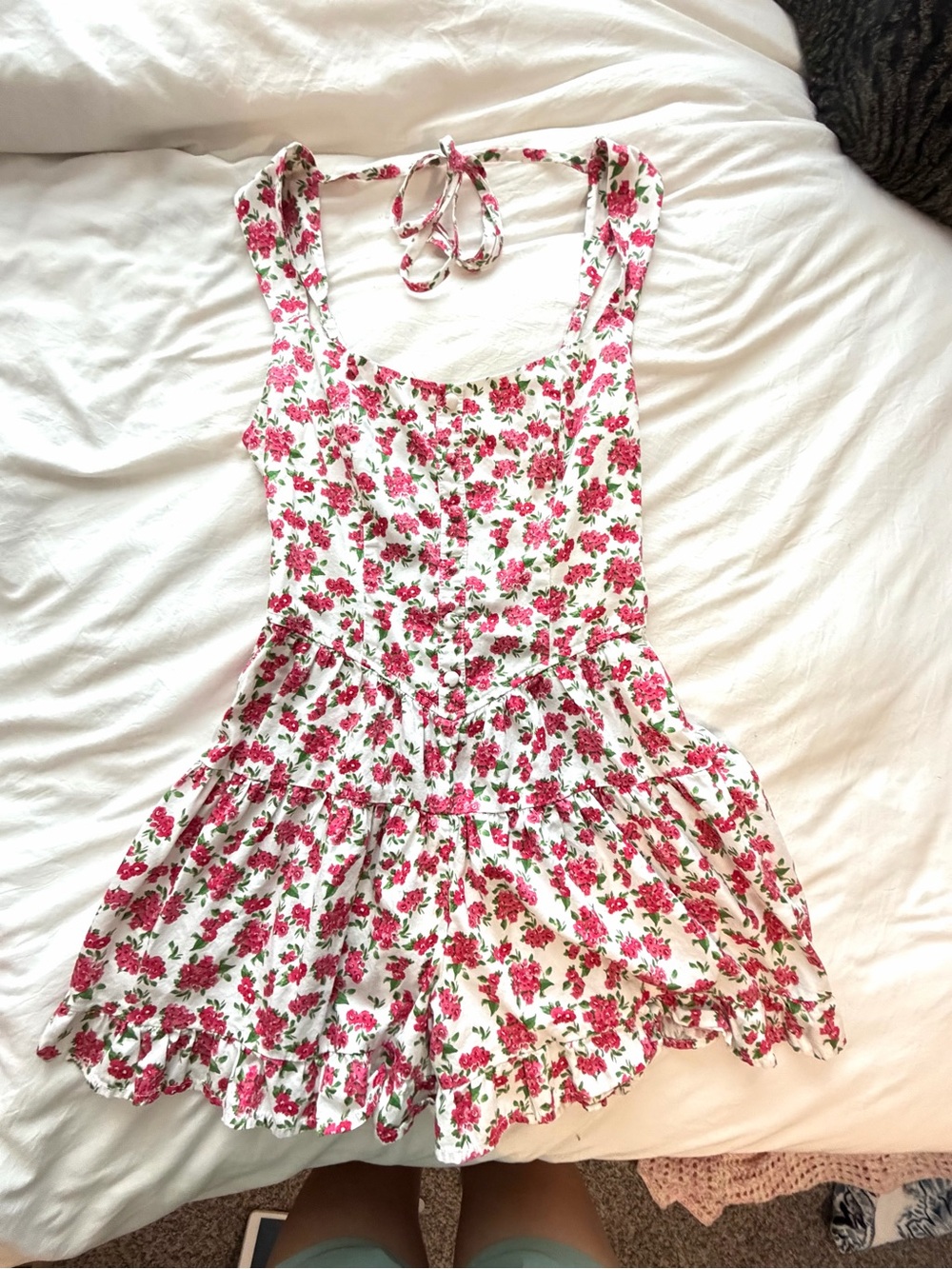 Floral Cottagecore Tie-Back Romper